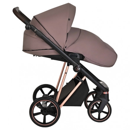 Детская коляска 2 в 1 Roan Sol Luxury Cocoa/Rose Gold/руч.Тем.Коричневый