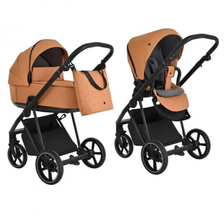 Детская коляска 2 в 1 Roan Sol Cinnamon/Black/руч.Черный