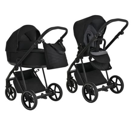 Детская коляска 2 в 1 Roan Sol True Black/Black/руч.Черный