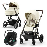 Детская коляска 3 в 1 Cybex Balios S Lux Limited edition Seashell Beige (Taupe Frame)