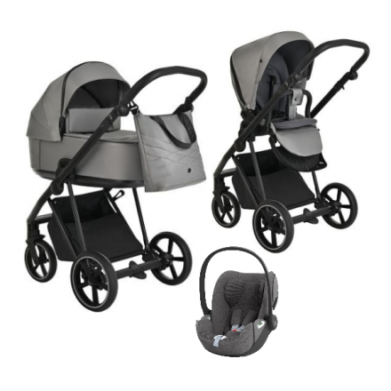 Детская коляска 3 в 1 Roan Sol Cloud Grey/Black/руч.Черный
