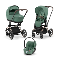 Детская коляска 3 в 1 Cybex Priam IV Leaf Green / Rosegold