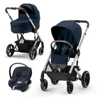 Детская коляска 3 в 1 Cybex Balios S Lux Limited edition Ocean Blue (Silver Frame)