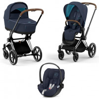 Детская коляска 3 в 1 Cybex Priam IV Nautical Blue / Chrome Brown