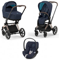 Детская коляска 3 в 1 Cybex Priam IV Nautical Blue / Rosegold