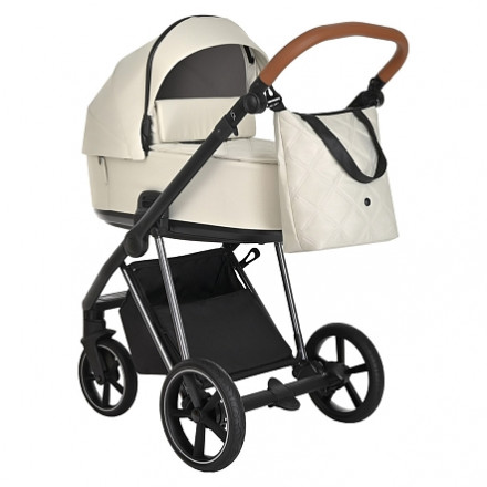 Детская коляска 2 в 1 Roan Sol Lux Pearl Shell/Nikiel/руч.Коричневый