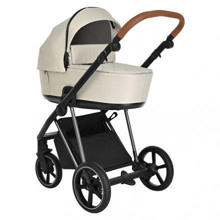 Детская коляска 2 в 1 Roan Sol Lux Pearl Shell/Nikiel/руч.Коричневый