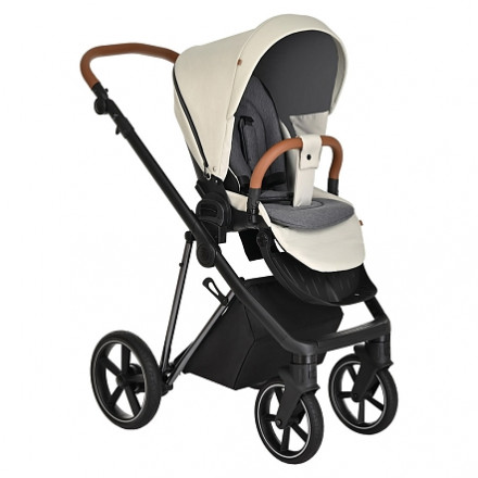 Детская коляска 2 в 1 Roan Sol Lux Pearl Shell/Nikiel/руч.Коричневый