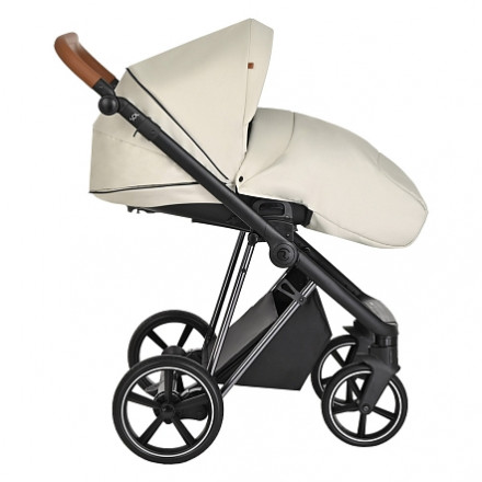 Детская коляска 2 в 1 Roan Sol Lux Pearl Shell/Nikiel/руч.Коричневый