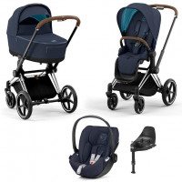 Детская коляска 4 в 1 Cybex Priam IV Nautical Blue / Chrome Brown