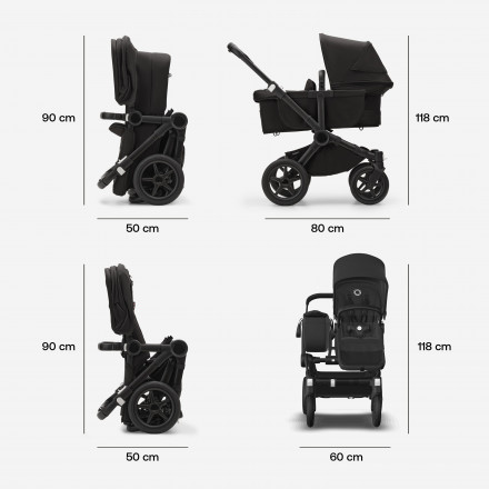 Детская коляска 2 в 1 Bugaboo Donkey 5 Mono Grey mélange/Black