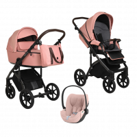Детская коляска 3 в 1 Roan Bass Next Rosy Mood/Black/ руч.Тем.коричневый