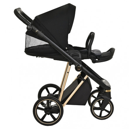 Детская коляска 2 в 1 Roan Sol Luxury True Black/Gold/руч.Черный