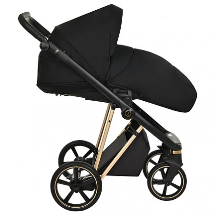 Детская коляска 2 в 1 Roan Sol Luxury True Black/Gold/руч.Черный