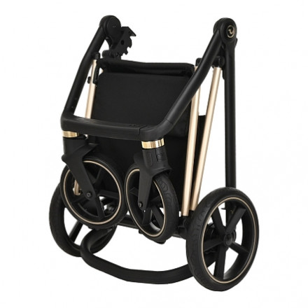 Детская коляска 2 в 1 Roan Sol Luxury True Black/Gold/руч.Черный