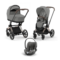 Детская коляска 3 в 1 Cybex Priam IV Mirage Grey / Rosegold