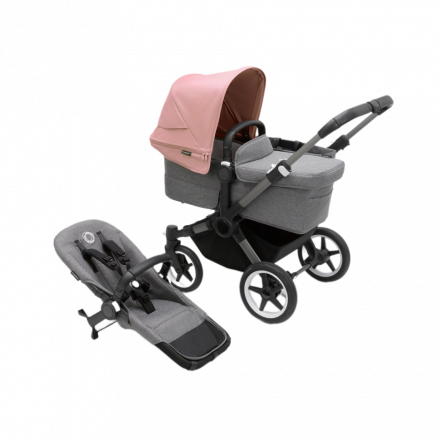 Детская коляска 2 в 1 Bugaboo Donkey 5 Mono Morning pink/Grey mélange/Graphite