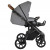 Детская коляска 2 в 1 Roan Bass Next Shiny Grey/Black/ руч.Коричневый
