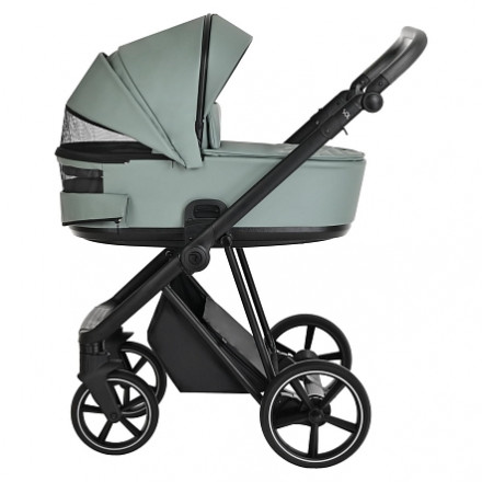 Детская коляска 2 в 1 Roan Sol Кожа Misti Mint/Grey/руч. Серый
