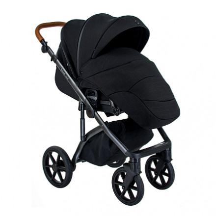 Детская коляска 2 в 1 Roan Bass Next Black/Black/ руч.Коричневый