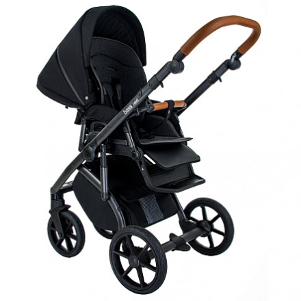 Детская коляска 2 в 1 Roan Bass Next Black/Black/ руч.Коричневый