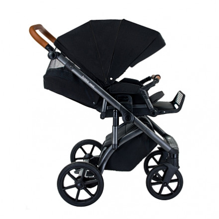 Детская коляска 2 в 1 Roan Bass Next Black/Black/ руч.Коричневый
