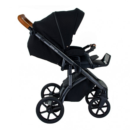 Детская коляска 2 в 1 Roan Bass Next Black/Black/ руч.Коричневый