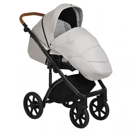 Детская коляска 2 в 1 Roan Bass Next Ivory/Black/ руч.Коричневый
