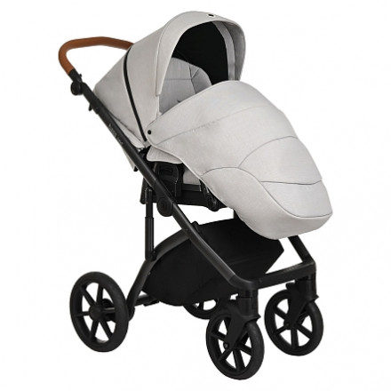 Детская коляска 2 в 1 Roan Bass Next Ivory/Black/ руч.Коричневый