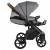 Детская коляска 3 в 1 Roan Bass Next Shiny Grey/Black/ руч.Коричневый