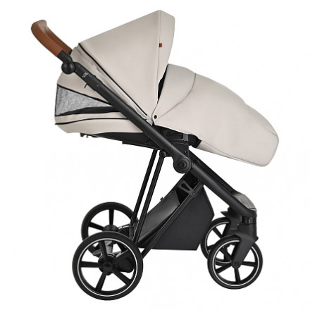 Детская коляска 3 в 1 Roan Sol Кожа Island Stone /Black/ руч.Коричневый