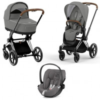 Детская коляска 3 в 1 Cybex Priam IV Soho Grey / Chrome Brown