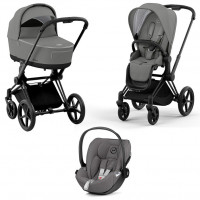 Детская коляска 3 в 1 Cybex Priam IV Soho Grey / Matt Black