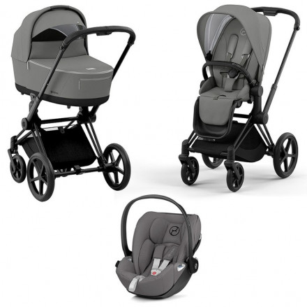Детская коляска 3 в 1 Cybex Priam IV Soho Grey / Matt Black
