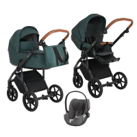 Детская коляска 3 в 1 Roan Bass Next Pacific Green/Black/ руч.Коричневый