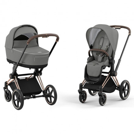 Детская коляска 3 в 1 Cybex Priam IV Soho Grey / Rosegold