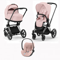 Детская коляска 3 в 1 Cybex Priam IV Peach Pink / Chrome Black