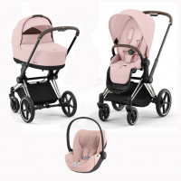 Детская коляска 3 в 1 Cybex Priam IV Peach Pink / Chrome Brown