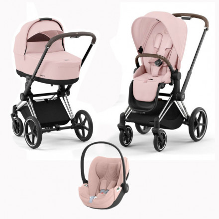 Детская коляска 3 в 1 Cybex Priam IV Peach Pink / Chrome Brown