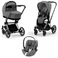 Детская коляска 3 в 1 Cybex Priam IV Manhattan Grey Plus / Chrome Black