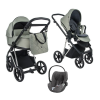 Детская коляска 3 в 1 Roan Sol Lux Tea Leaf/Chrome/руч.Черный