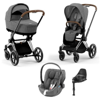 Детская коляска 4 в 1 Cybex Priam IV Manhattan Grey Plus / Chrome Brown
