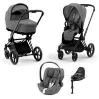Детская коляска 4 в 1 Cybex Priam IV Manhattan Grey Plus / Matt Black