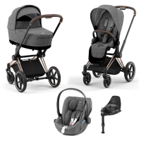 Детская коляска 4 в 1 Cybex Priam IV Manhattan Grey Plus / Rosegold