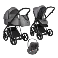 Детская коляска 3 в 1 Roan Sol Lux Cloud Grey/Nikiel/руч.Черный