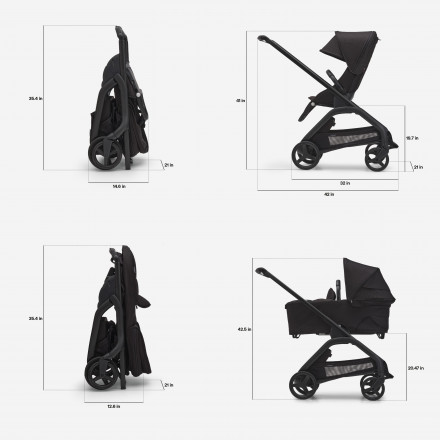 Детская коляска 2 в 1 Bugaboo Dragonfly Pink/Midnight black/Black chassis