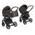 Детская коляска 2 в 1 Roan Bass Next Экокожа Chocolate/Black/ руч.Тем.коричневый