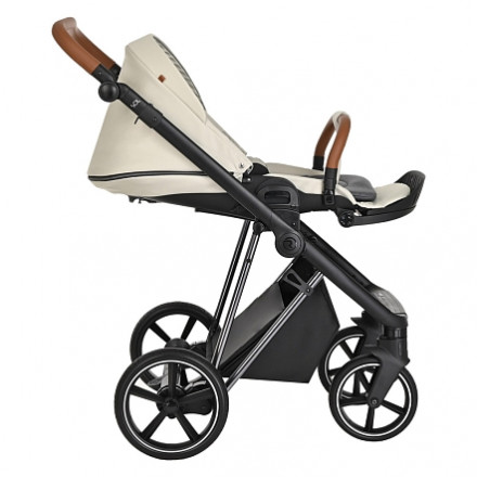 Детская коляска 3 в 1 Roan Sol Lux Pearl Shell/Nikiel/руч.Коричневый