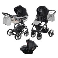 Детская коляска 3 в 1 Junama Hand Craft Glitter Black