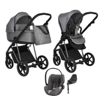 Детская коляска 4 в 1 Roan Sol Lux Cloud Grey/Nikiel/руч.Черный